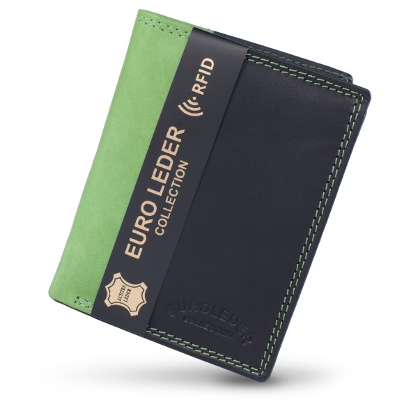 Preiswerte Herren Geldbörse aus Leder Hochformat in Grün TR35